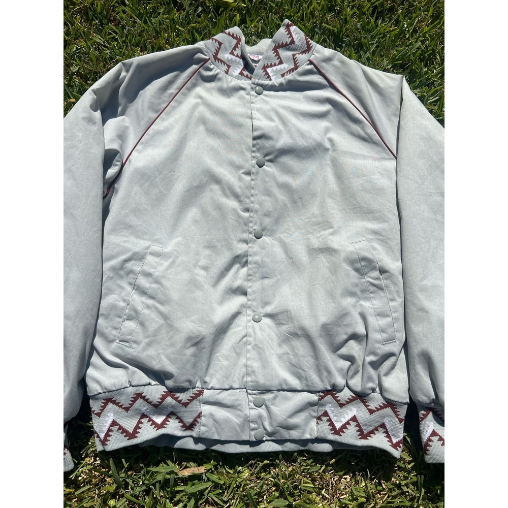 Vintage Weastern Aztec Bomber Jacket Snap Button Mens Large - Picture 4 of 6